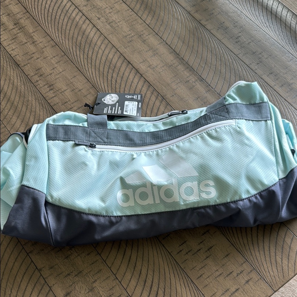 Adidas Light Blue and Gray Duffel Bag